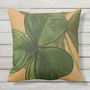 Green Shamrock Plants on Custom Colour Cushion