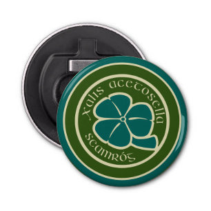 Green Shamrock Saint Patrick's Day Floral Art Bottle Opener