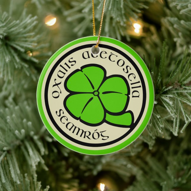 Green Shamrock Saint Patrick's Day Floral Art Ceramic Tree Decoration (Tree)
