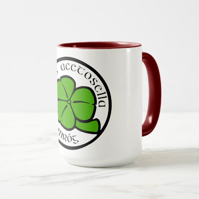 Green Shamrock Saint Patrick's Day Floral Art Mug (Front Right)