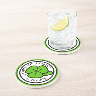 Green Shamrock Saint Patrick's Day Floral Graphic Coaster