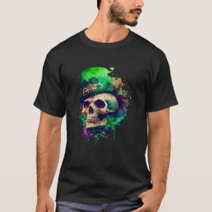 Green Shamrock Skull Irish Ireland St Patricks Day T-Shirt
