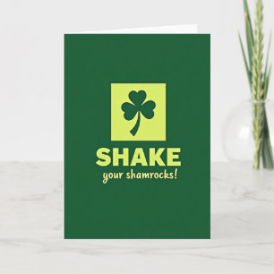 Green Shamrock Square Card