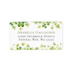 Green Shamrock St. Patrick’s Day Return Address Label