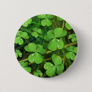 Green Shamrock St Patrick's Day Button