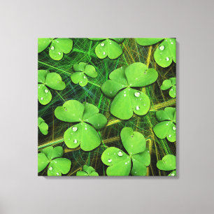 Green Shamrock St Patrick's Day Canvas Print