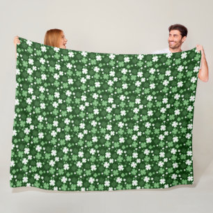 Green Shamrock, St. Patrick's Day Fleece Blanket