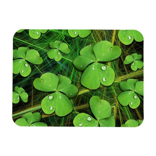 Green Shamrock St Patrick's Day Flexi Magnet (Horizontal)