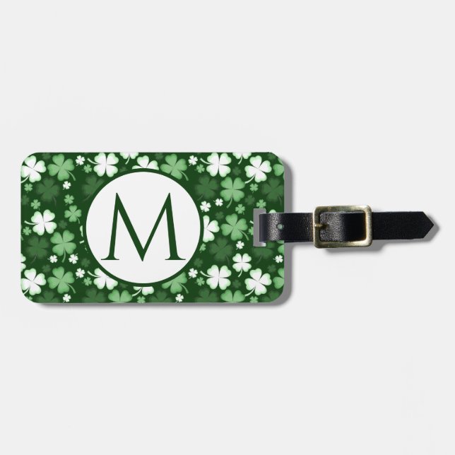 Green Shamrock, St. Patrick's Day Luggage Tag (Front Horizontal)