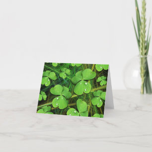 Green Shamrock St Patrick's Day Note Card