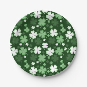 Green Shamrock, St. Patrick's Day Paper Plate