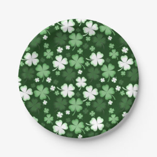 Green Shamrock, St. Patrick's Day Paper Plate