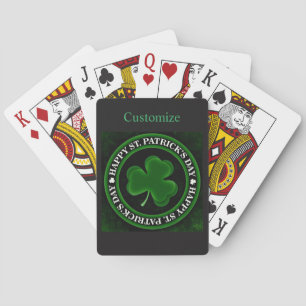 green Shamrock St Patrick's Day Playing Cards