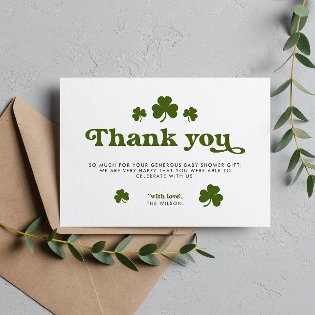 Green Shamrock St.Patrick's Day Thank You Card (Creator Uploaded)