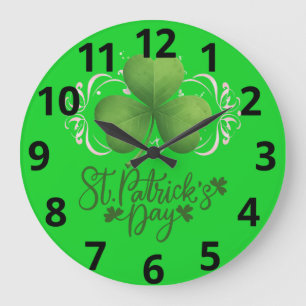 Green Shamrock St. Patrick's Day Wall Clock