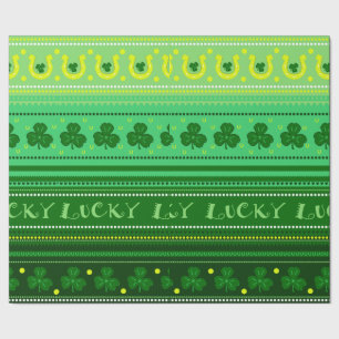 Green Shamrock St. Patricks Day Wrapping Paper