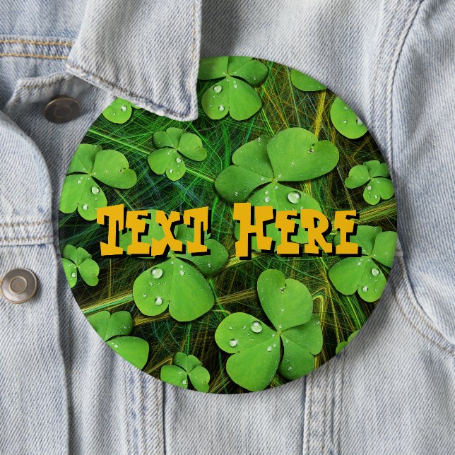 Green Shamrock St Patrick's iPhone 5 Case-Mate 6 Cm Round Badge (In Situ)