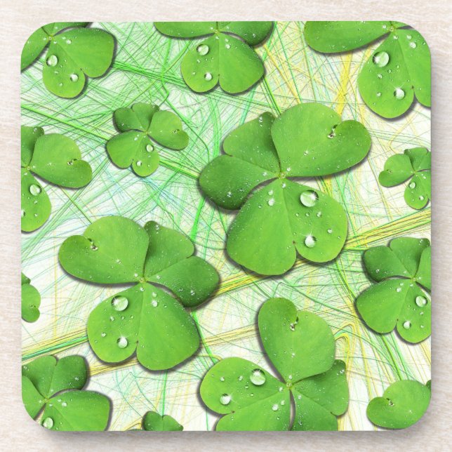 Green Shamrock St Patrick's iPhone 5 Case-Mate Coaster (Front)