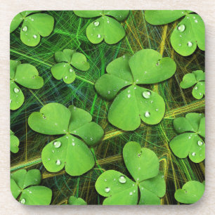 Green Shamrock St Patrick's iPhone 5 Case-Mate Coaster
