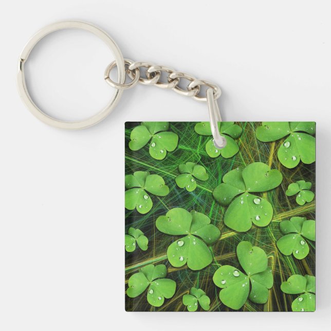 Green Shamrock St Patrick's iPhone 5 Case-Mate Key Ring (Front)
