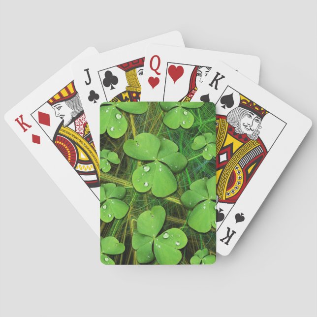Green Shamrock St Patrick's iPhone 5 Case-Mate Playing Cards (Back)