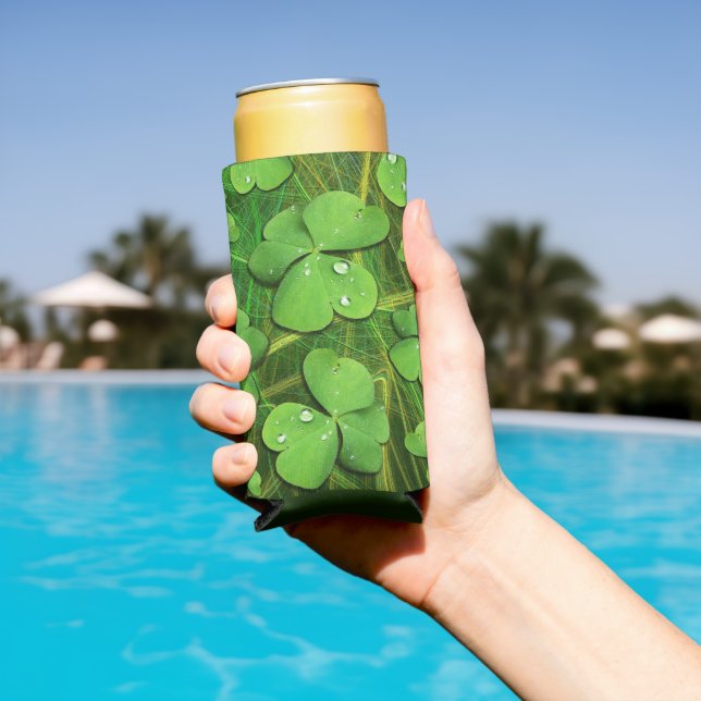 Green Shamrock St Patrick's iPhone 5 Case-Mate Seltzer Can Cooler (In Situ Pool)