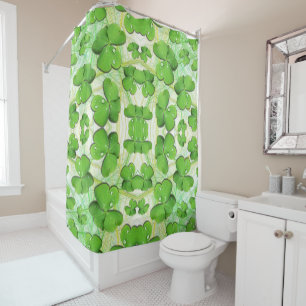 Green Shamrock St Patrick's iPhone 5 Case-Mate Shower Curtain