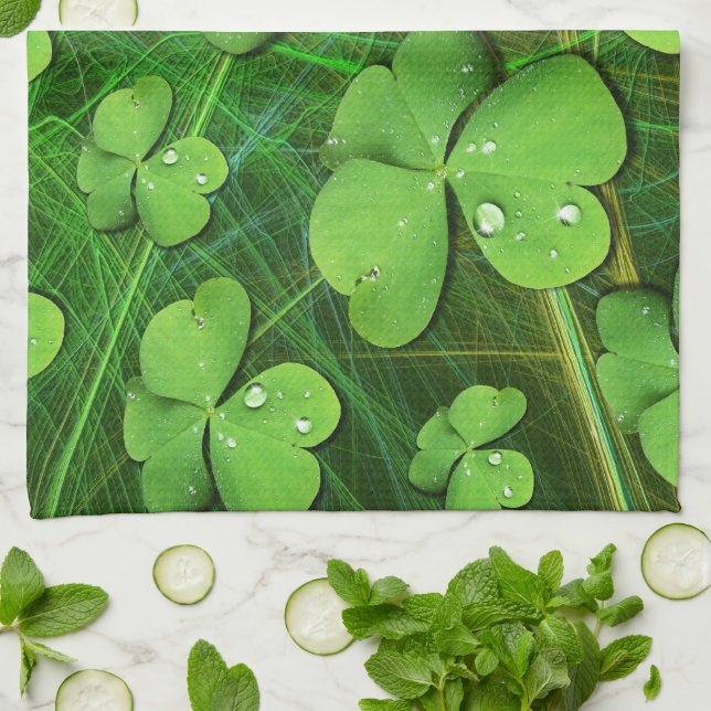 Green Shamrock St Patrick's iPhone 5 Case-Mate Tea Towel (Folded)