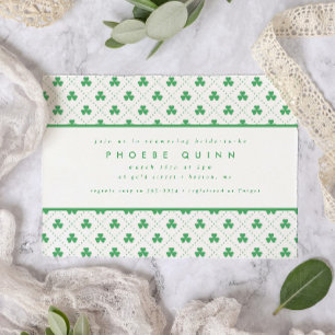Green Shamrock St. Patrick's Irish Bridal Shower Invitation