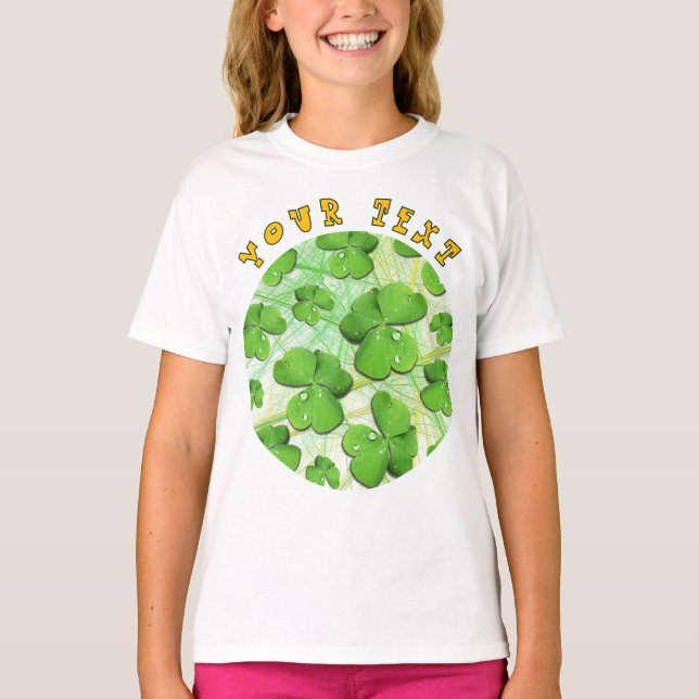 Green Shamrock St Patrick's T-Shirt (Front)