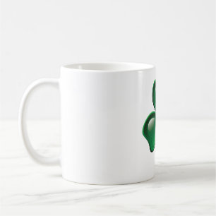 Green Shamrock Three-Leaf Clover Coffee Mug