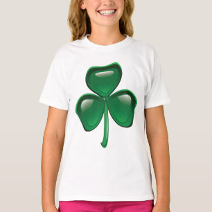 Green Shamrock Three-Leaf Clover T-Shirt