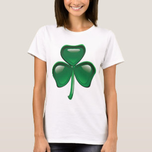 Green Shamrock Three-Leaf Clover T-Shirt
