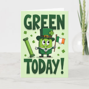 Green Shamrock Today Card