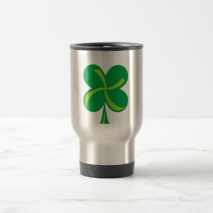Green Shamrock Travel Mug