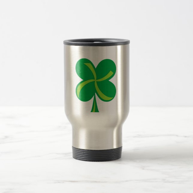 Green Shamrock Travel Mug (Center)