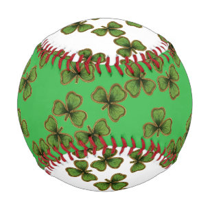 Green Shamrock Vintage Clovers Irish Baseball