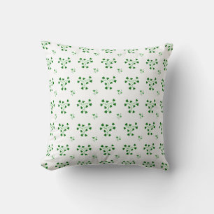 Green Shamrocks Circles Pattern Cushion