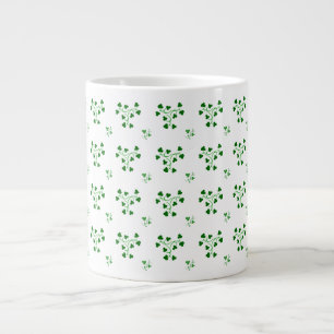 Green Shamrocks Circles Pattern Mug