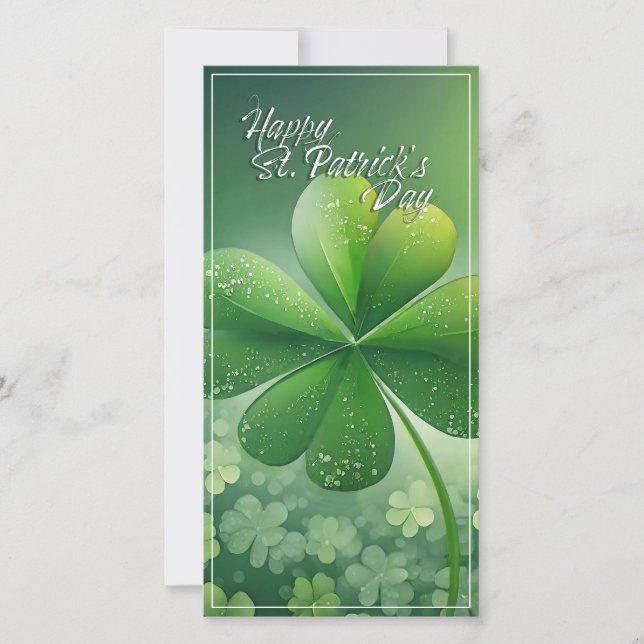 Green Shamrocks Happy St. Patrick's Day (7) c (Front)