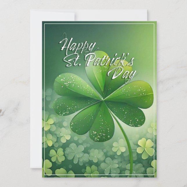 Green Shamrocks Happy St. Patrick's Day (7) c (Front)