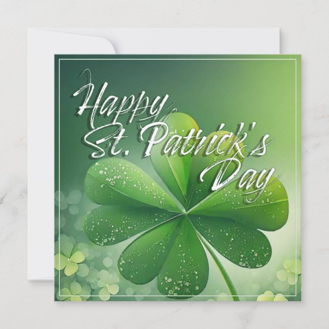 Green Shamrocks Happy St. Patrick's Day (7) c (Front)