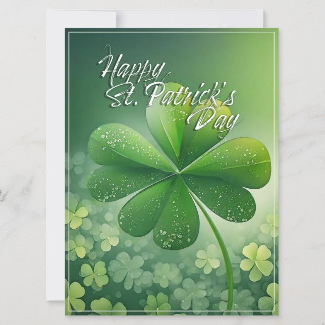 Green Shamrocks Happy St. Patrick's Day (7) c (Front)