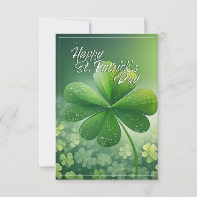 Green Shamrocks Happy St. Patrick's Day (7) c (Front)