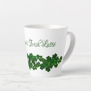 Green Shamrocks Irish Latté Mug Personalised