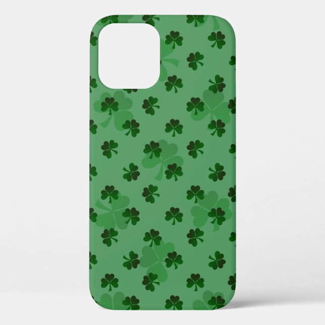 Green Shamrocks on Green Background Case-Mate iPhone Case (Back)