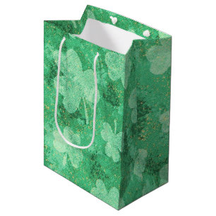 Green Shamrocks on Green Medium Gift Bag