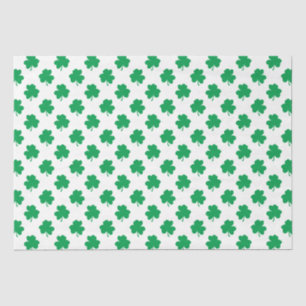 Green Shamrocks on White St.Patrick’s Day Clover Tissue Paper