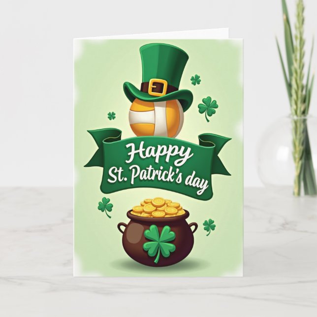 Green Shamrocks Pattern Card (Front)
