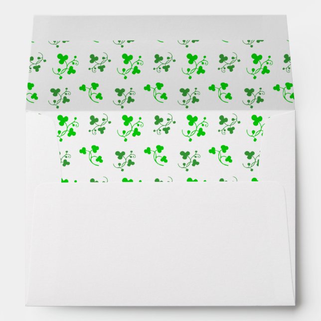 Green Shamrocks Pattern Envelopes (Back (Bottom))